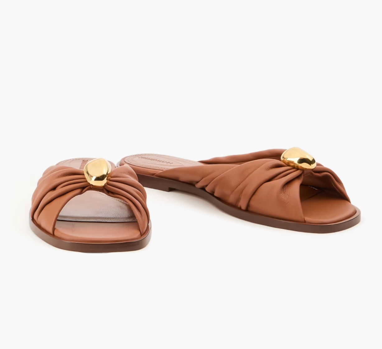 Zimmermann Brown Leather Gleam Slides