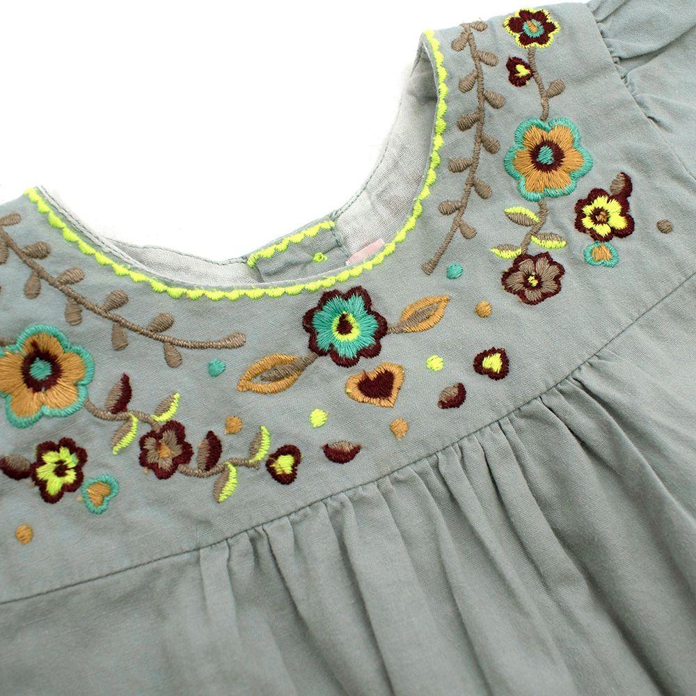 Sea Blue Embroidered Kids 18M Top