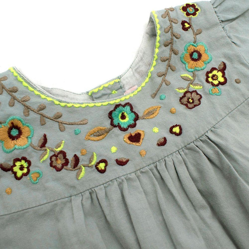 Sea Blue Embroidered Kids 18M Top