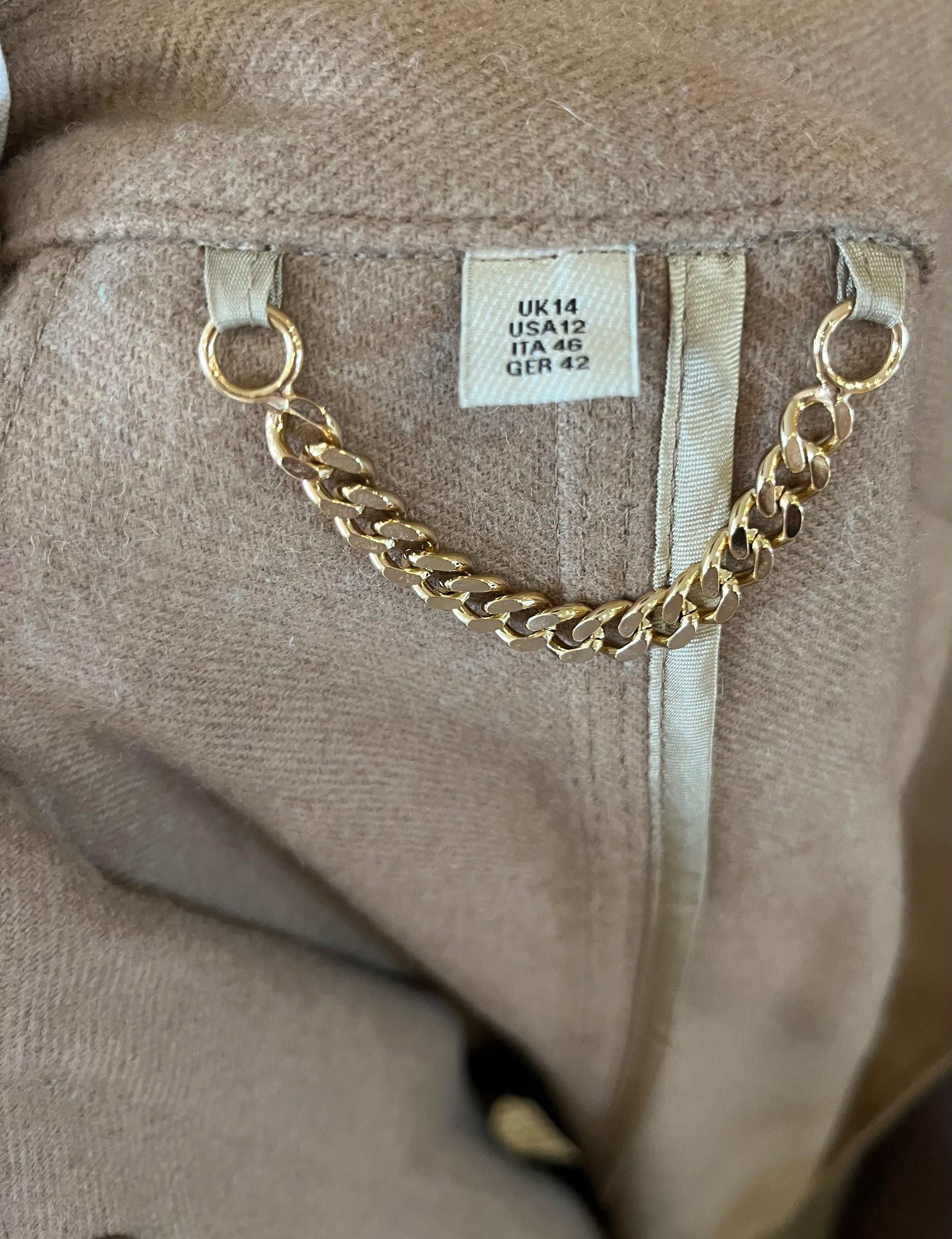 Burberry Beige Camel Hair Single Breasted Coat