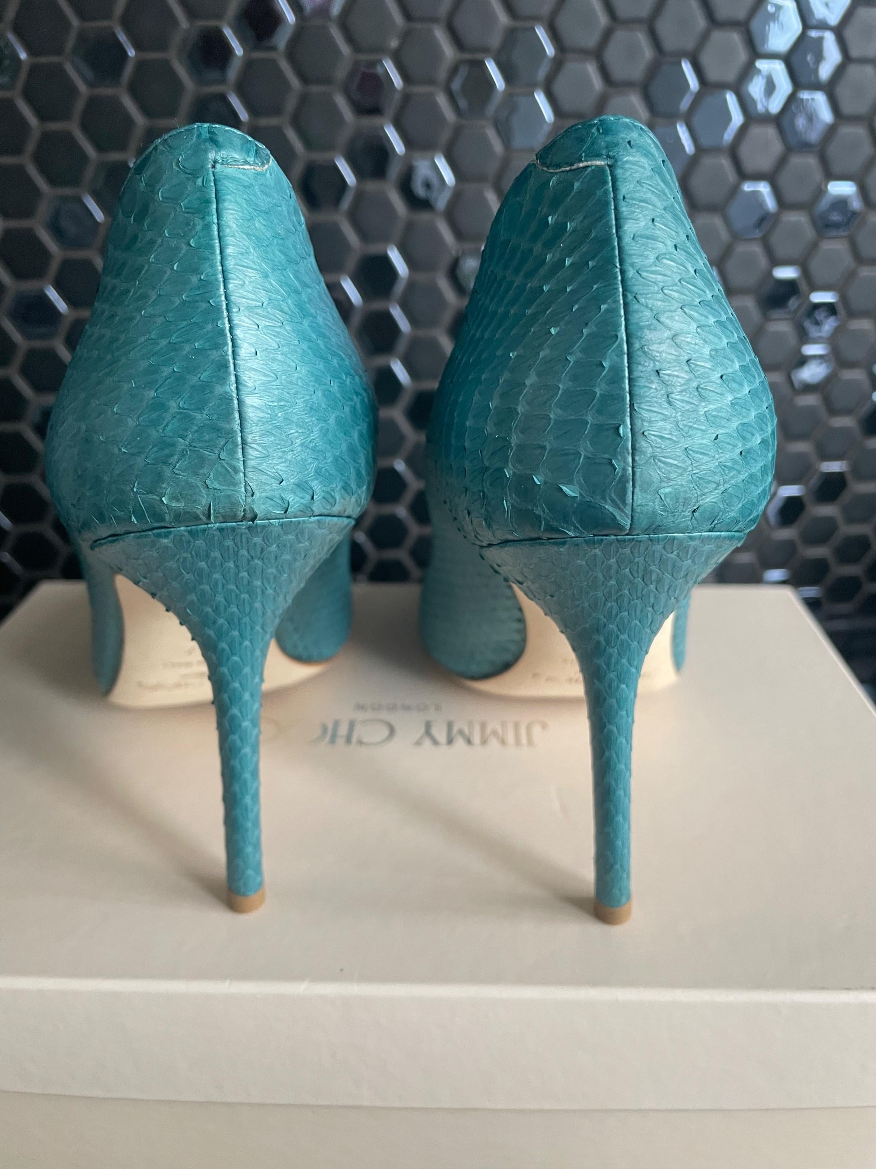 Jimmy Choo Blue Elaphe Matt Pumps