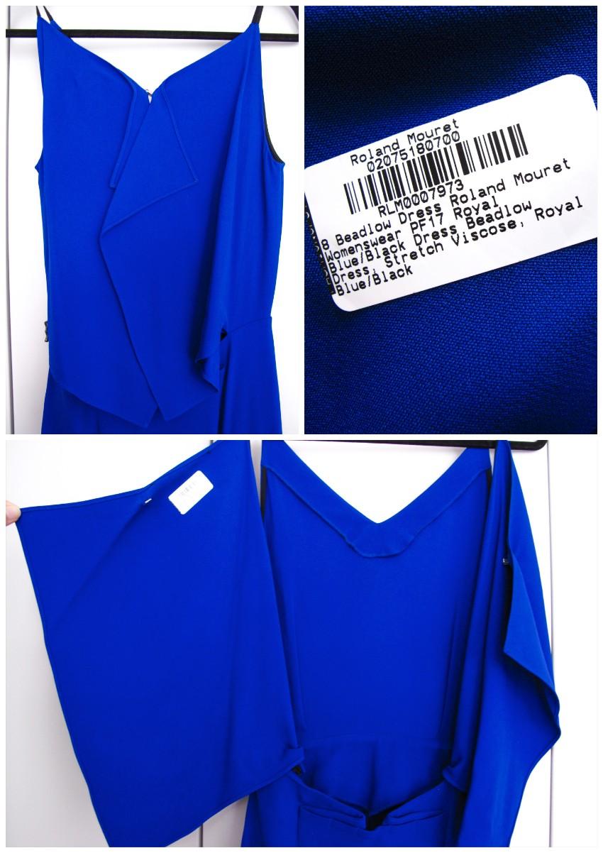 Roland Mouret  Beadlow Two-tone Crepe Midi Dress