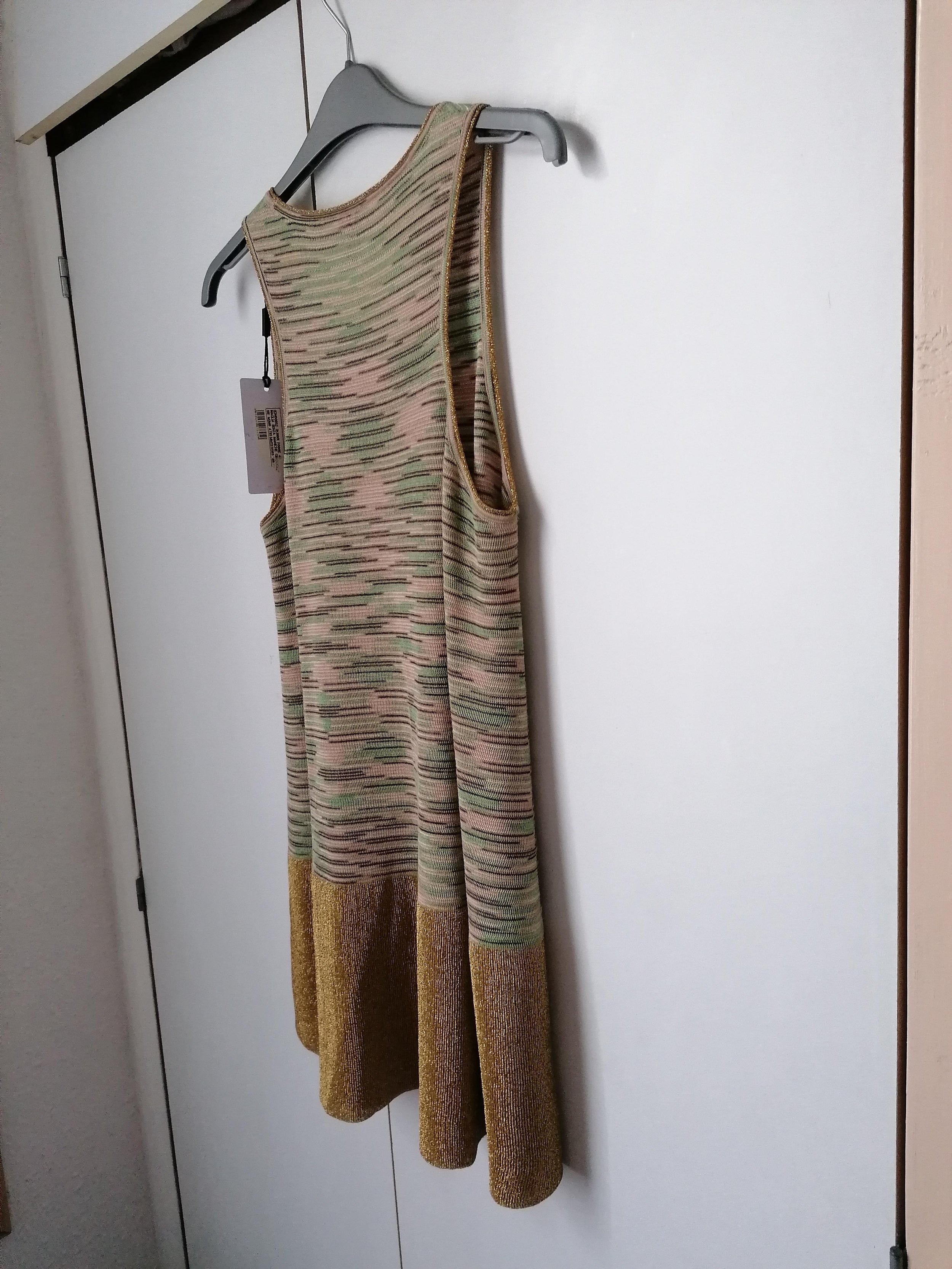M Green, Pink & Gold Knitted Skater Dress