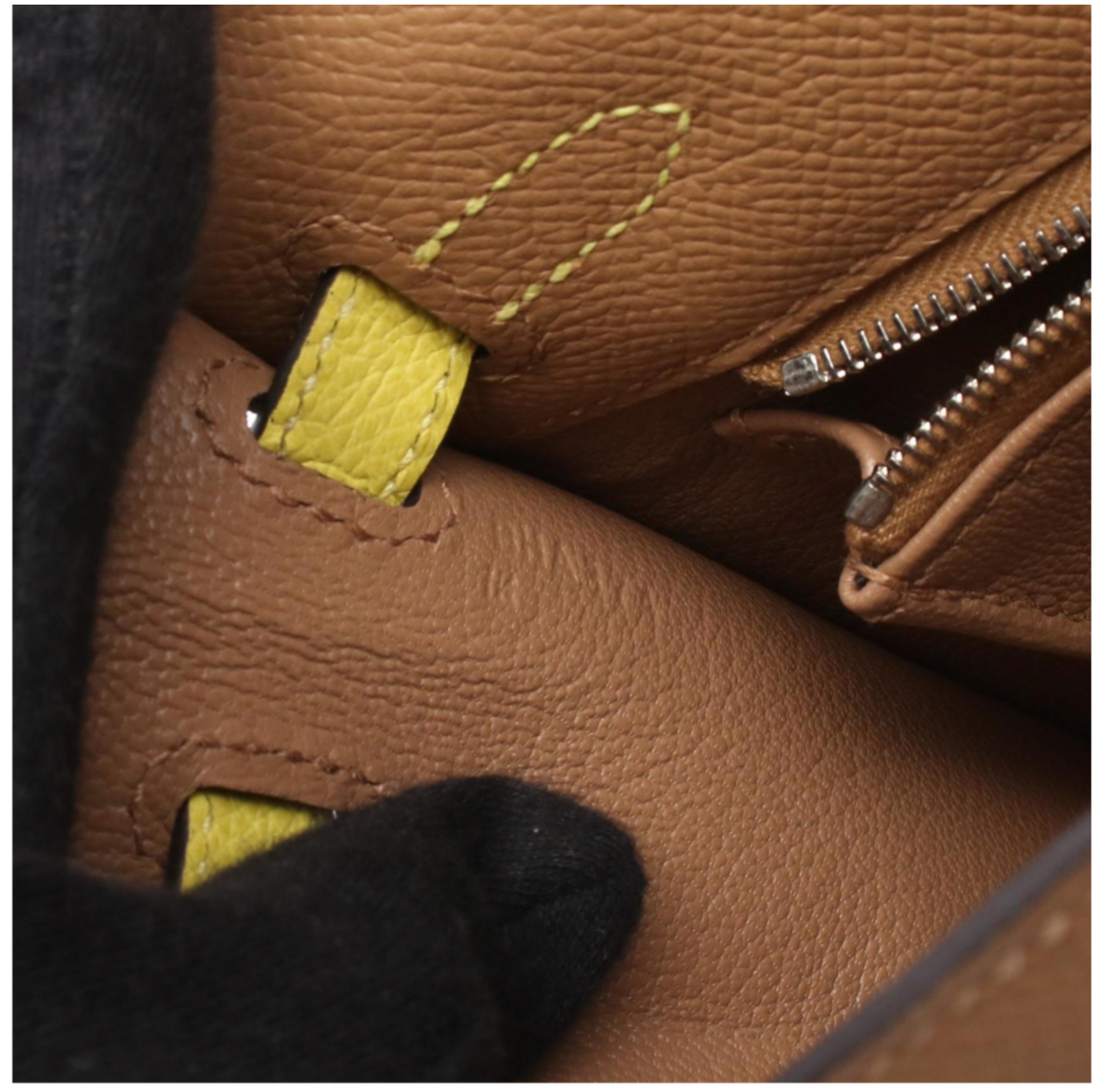 Hermès Kelly 25 Tricolore bag 25 in Chai, Citron and Mauve Epsom Leather with Silver hardware