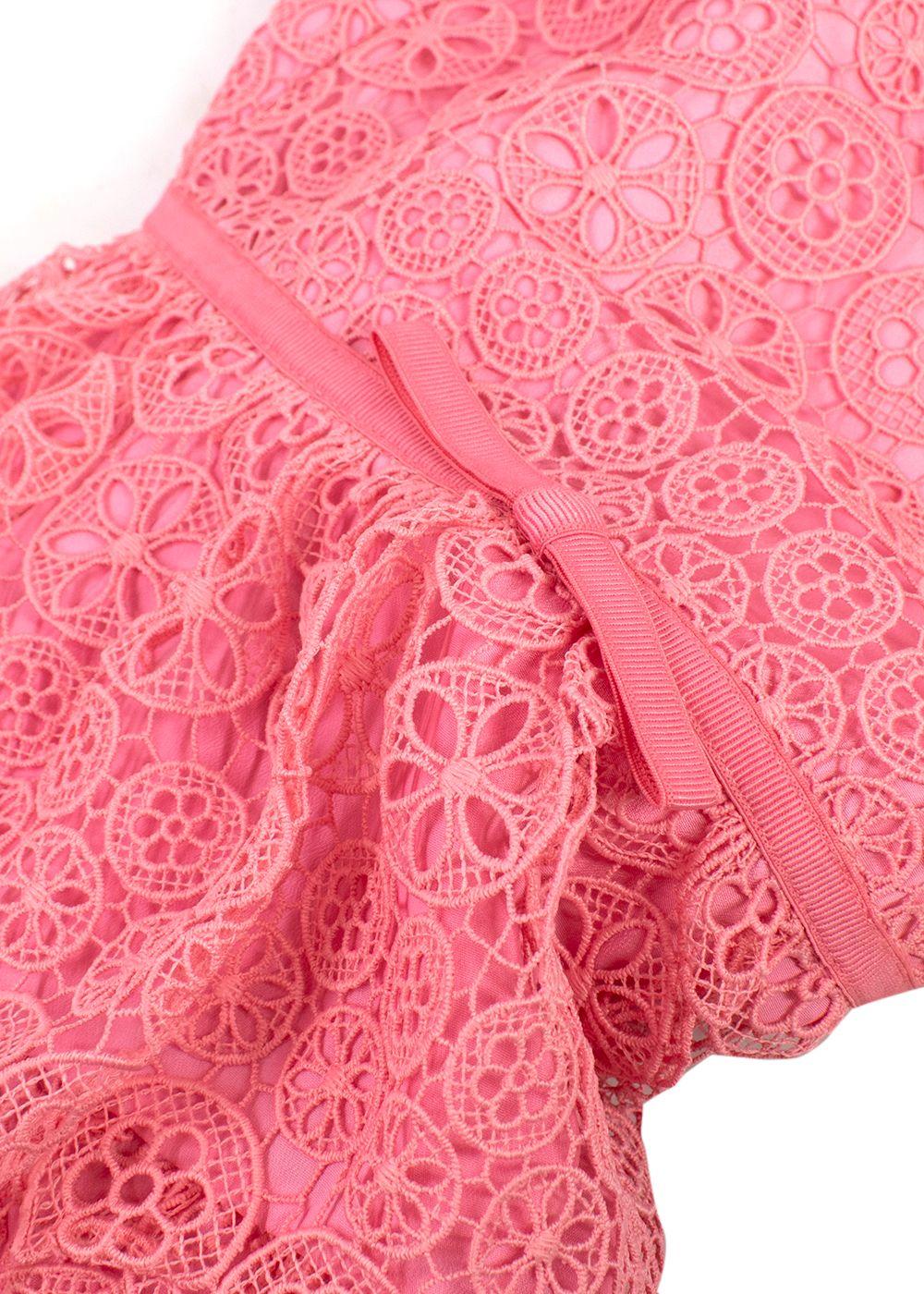 Self Portrait Kids  Pink Guipure  Lace Dress