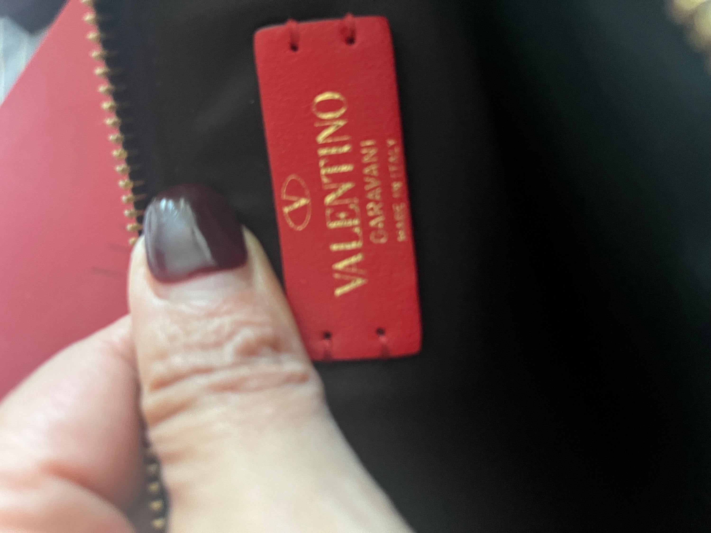 Valentino Black Leather V-Logo Clutch