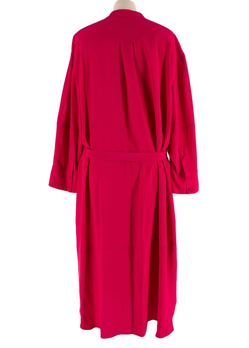 Stella McCartney Pink Belted Silk Midi Dress
