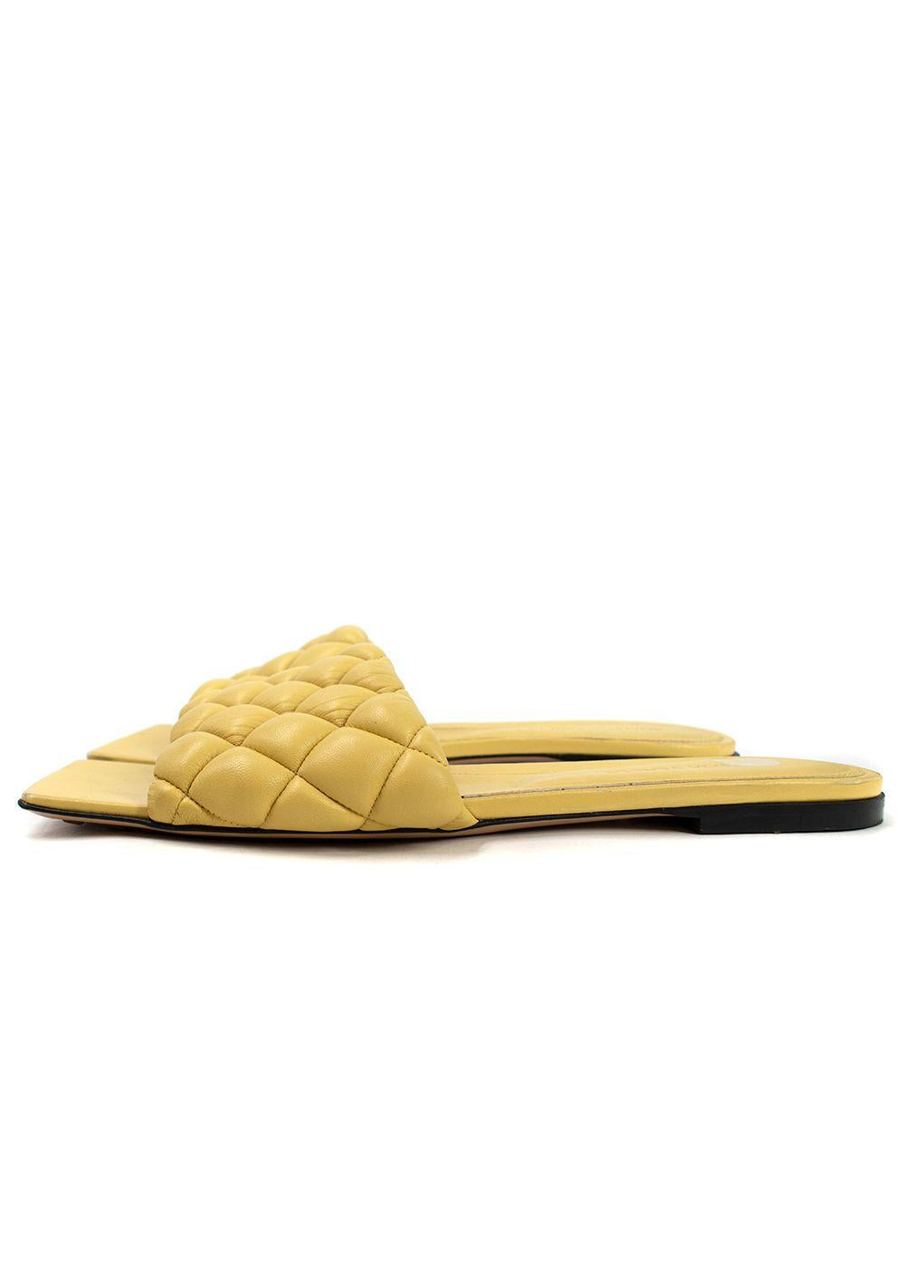 Bottega Veneta Yellow Padded Flat Sandal