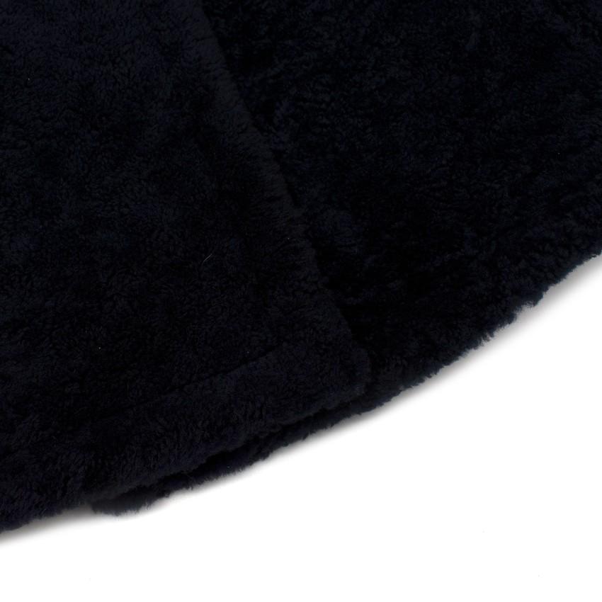 3.1 Phillip Lim Black & Midnight Blue Shearling Wool Jacket