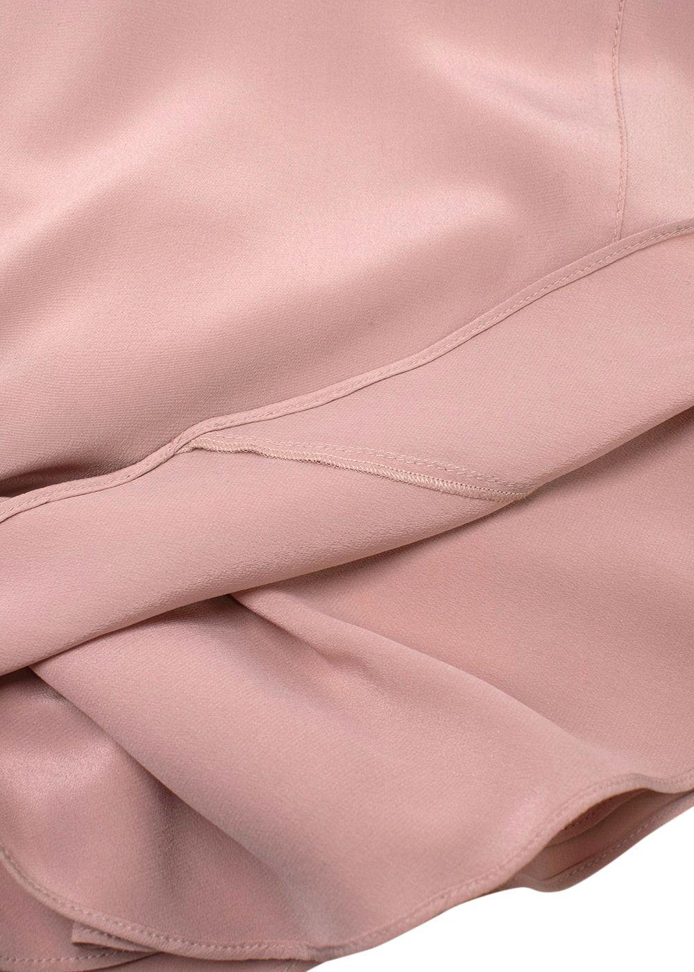 Miu Miu Blush Pink Crystal Embellished Silk Gown