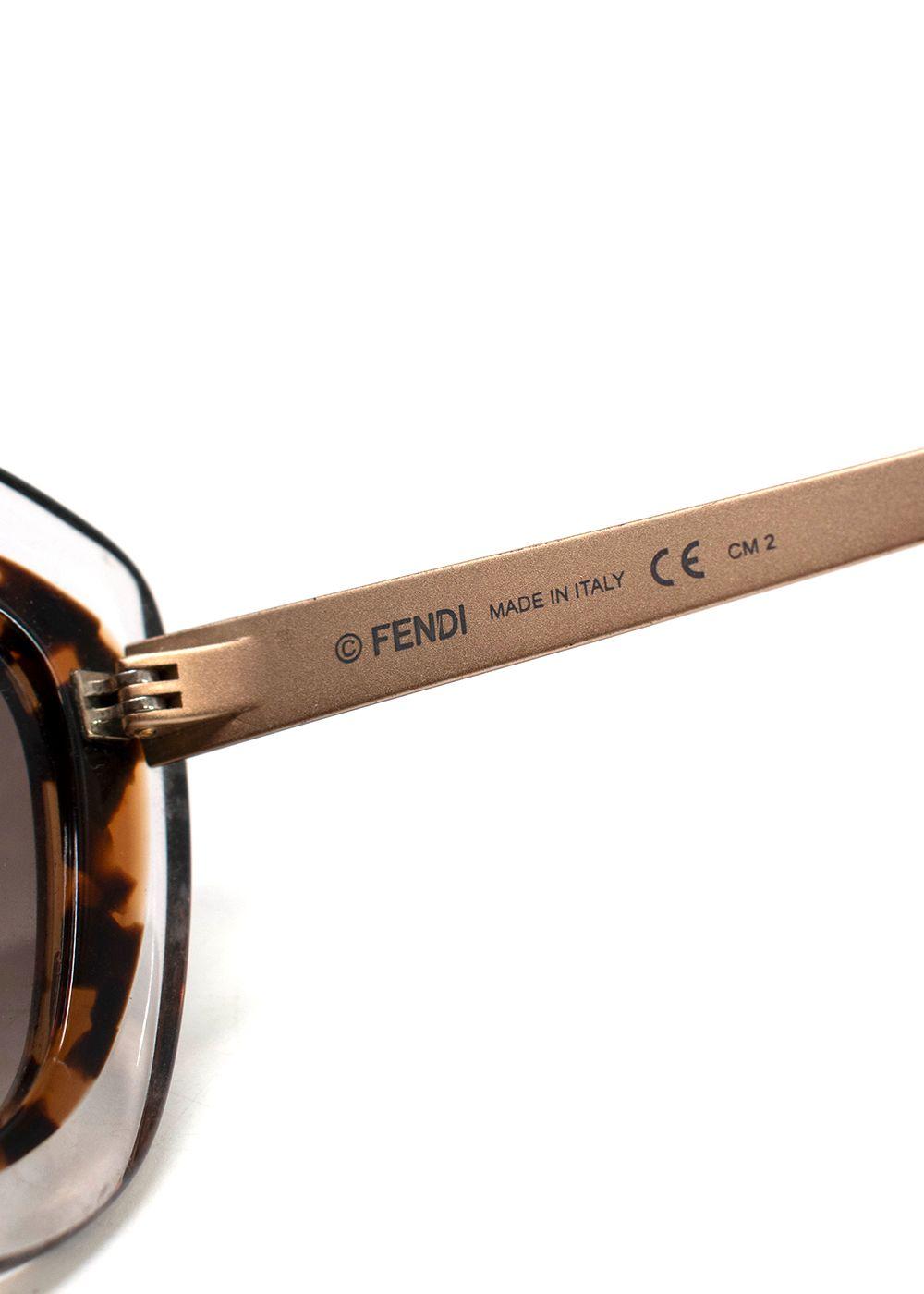 Fendi Brown Tortoise Shell Cat Eye Gradient Sunglasses
