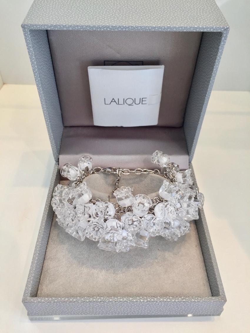 Lalique Rare Muguet Lily of the Valley Crystal Bracelet