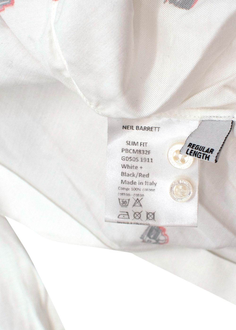 Pistol Print White Cotton Shirt