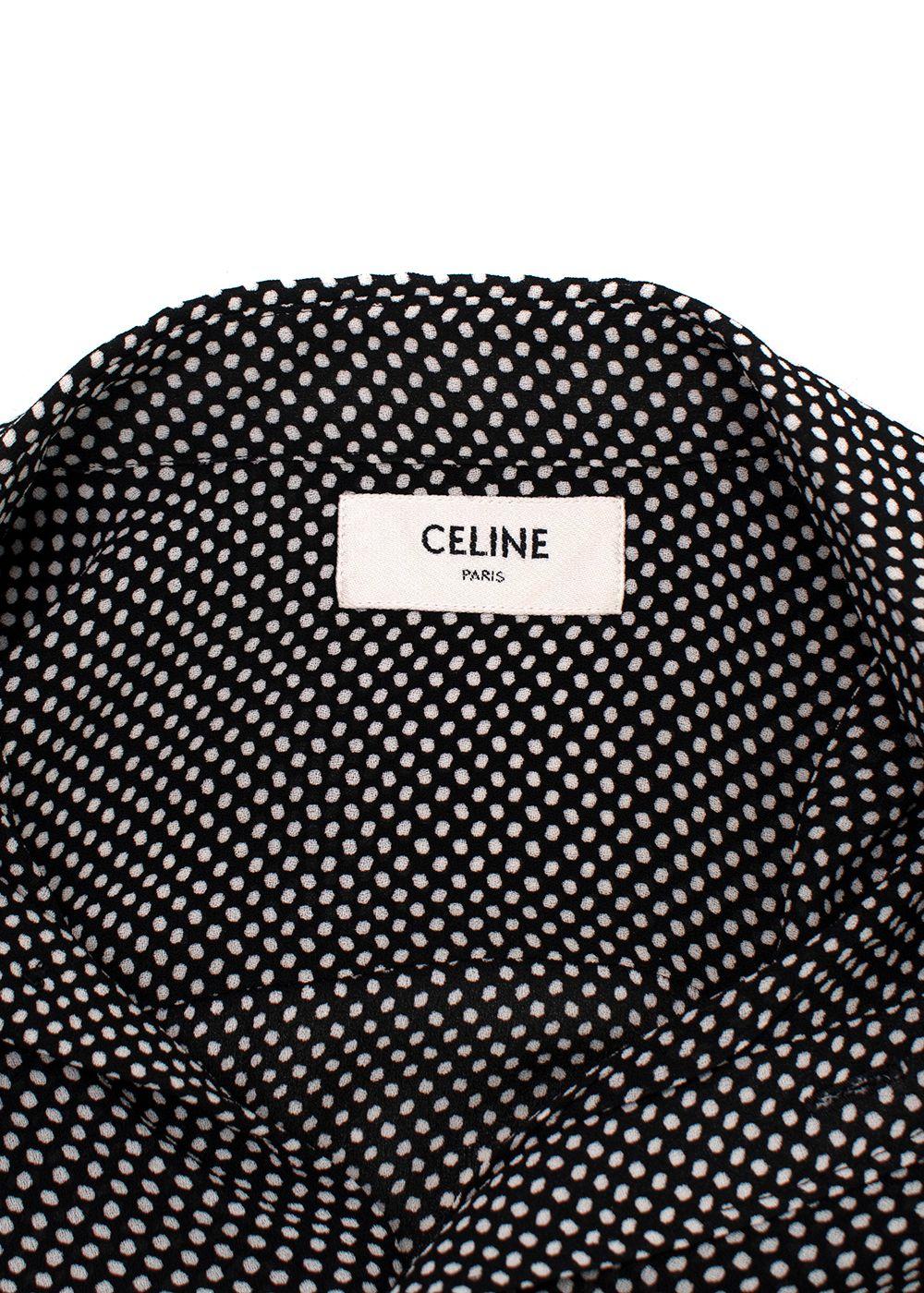 Celine Black and White Polka Dot Shirt