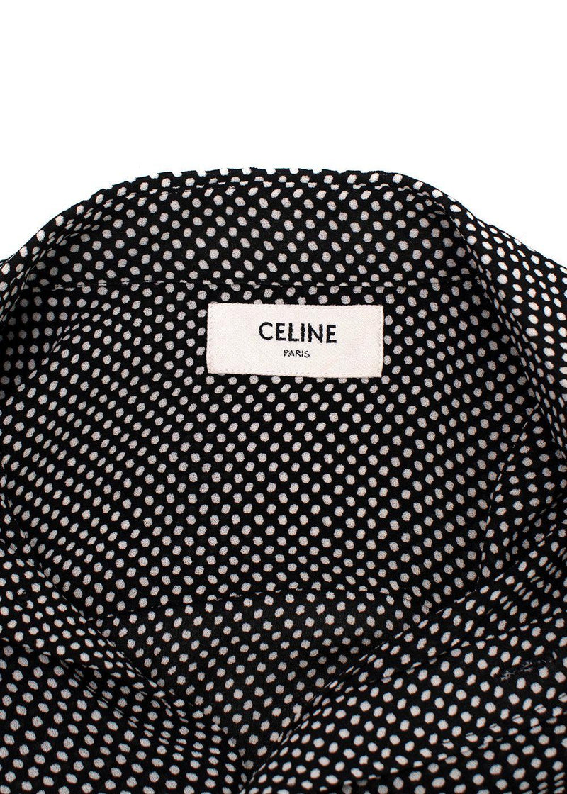 Celine Black and White Polka Dot Shirt
