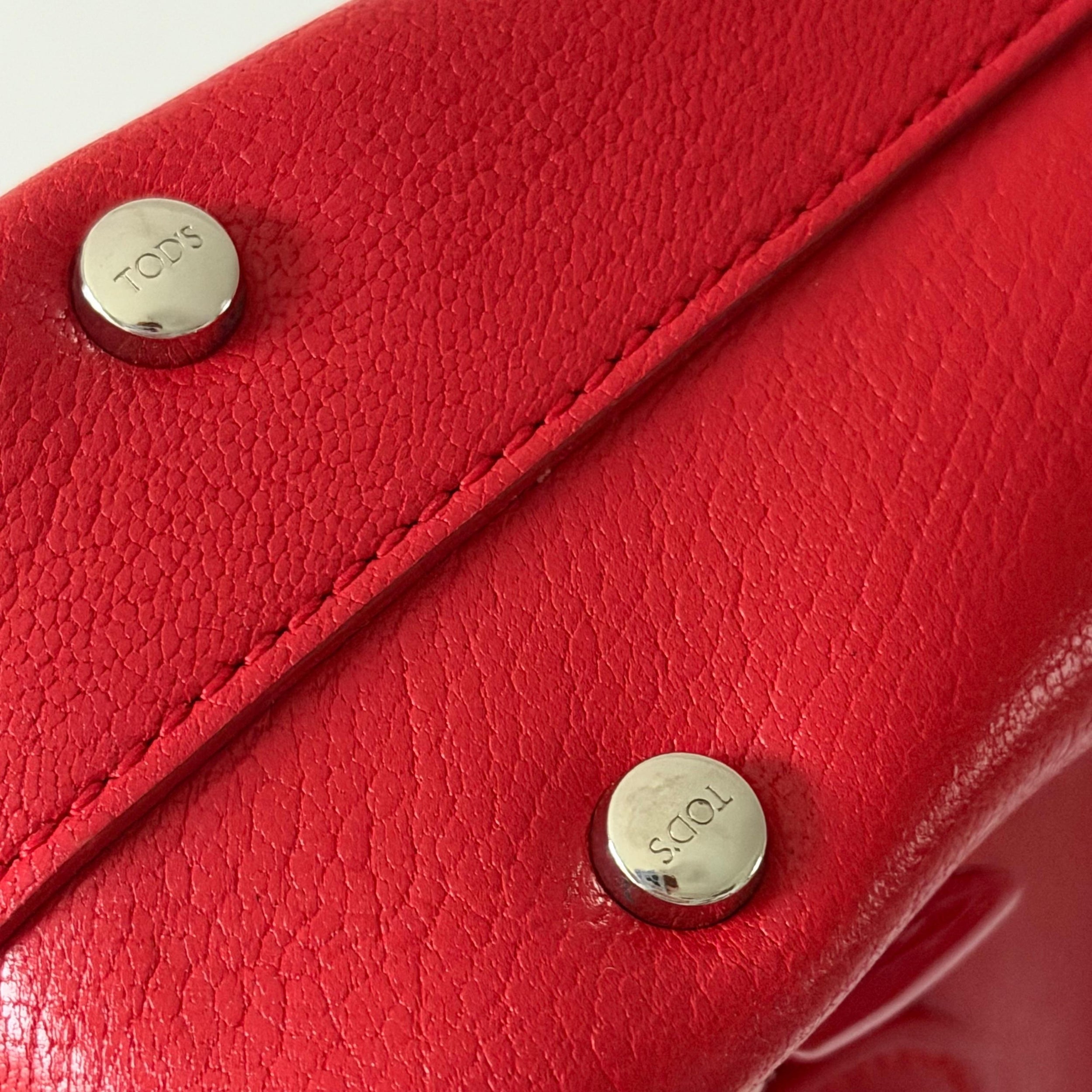 Tod's Red Calfskin Leather Bag