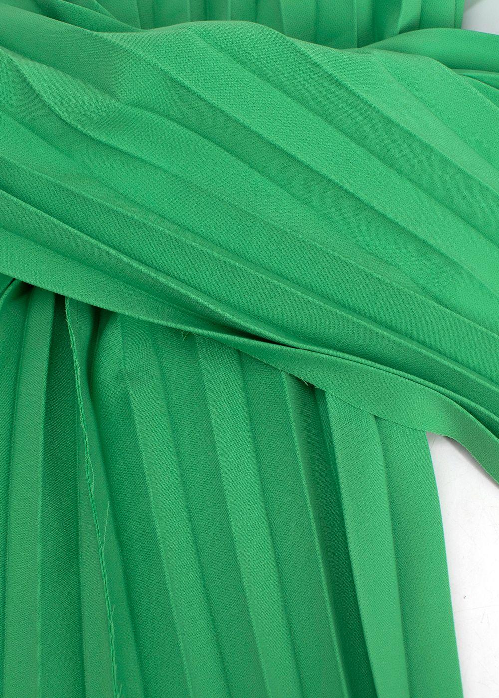 Awake Mode Green Pleated Cady  Blouse
