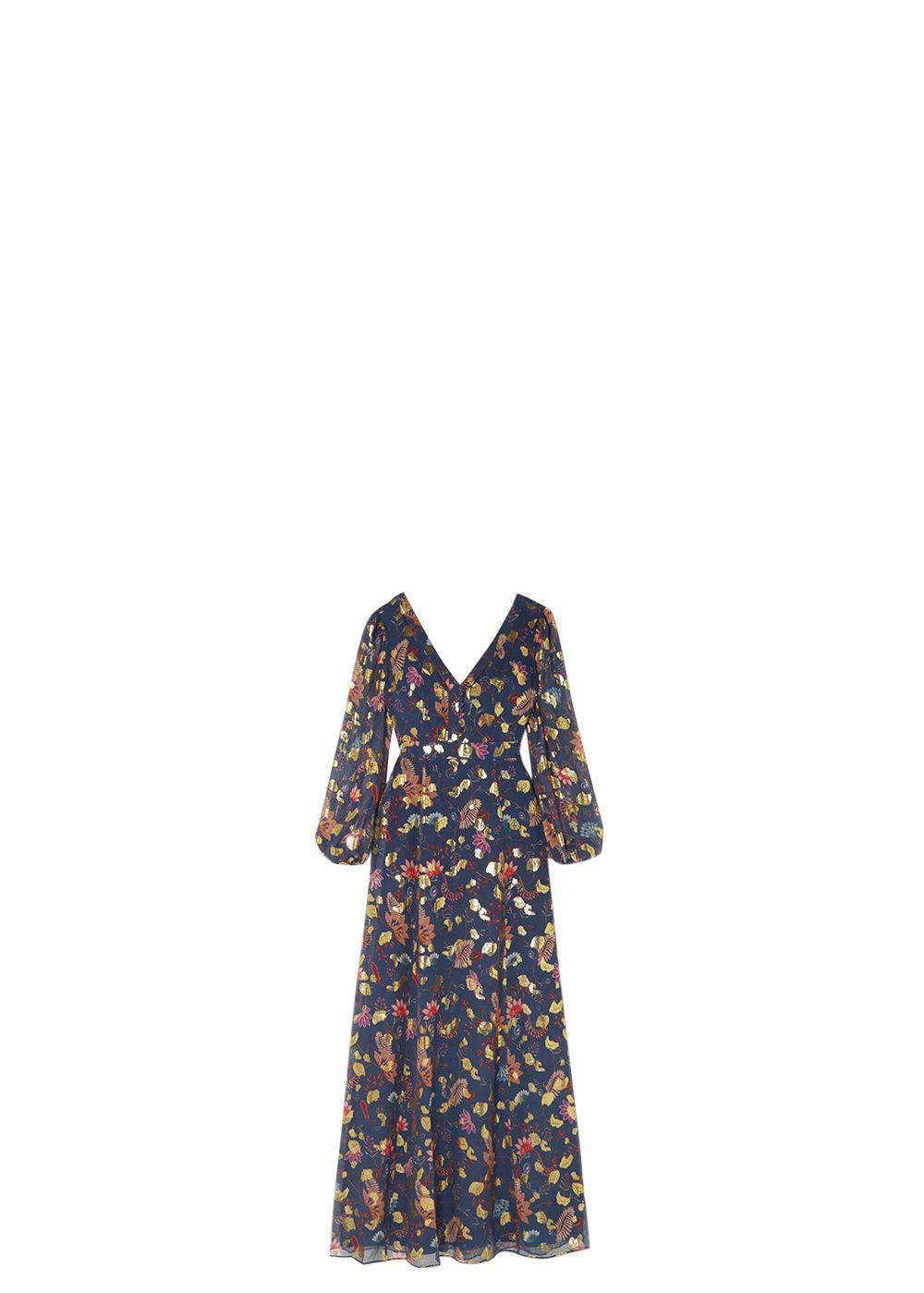Annabel fil coupé silk-blend maxi dress.