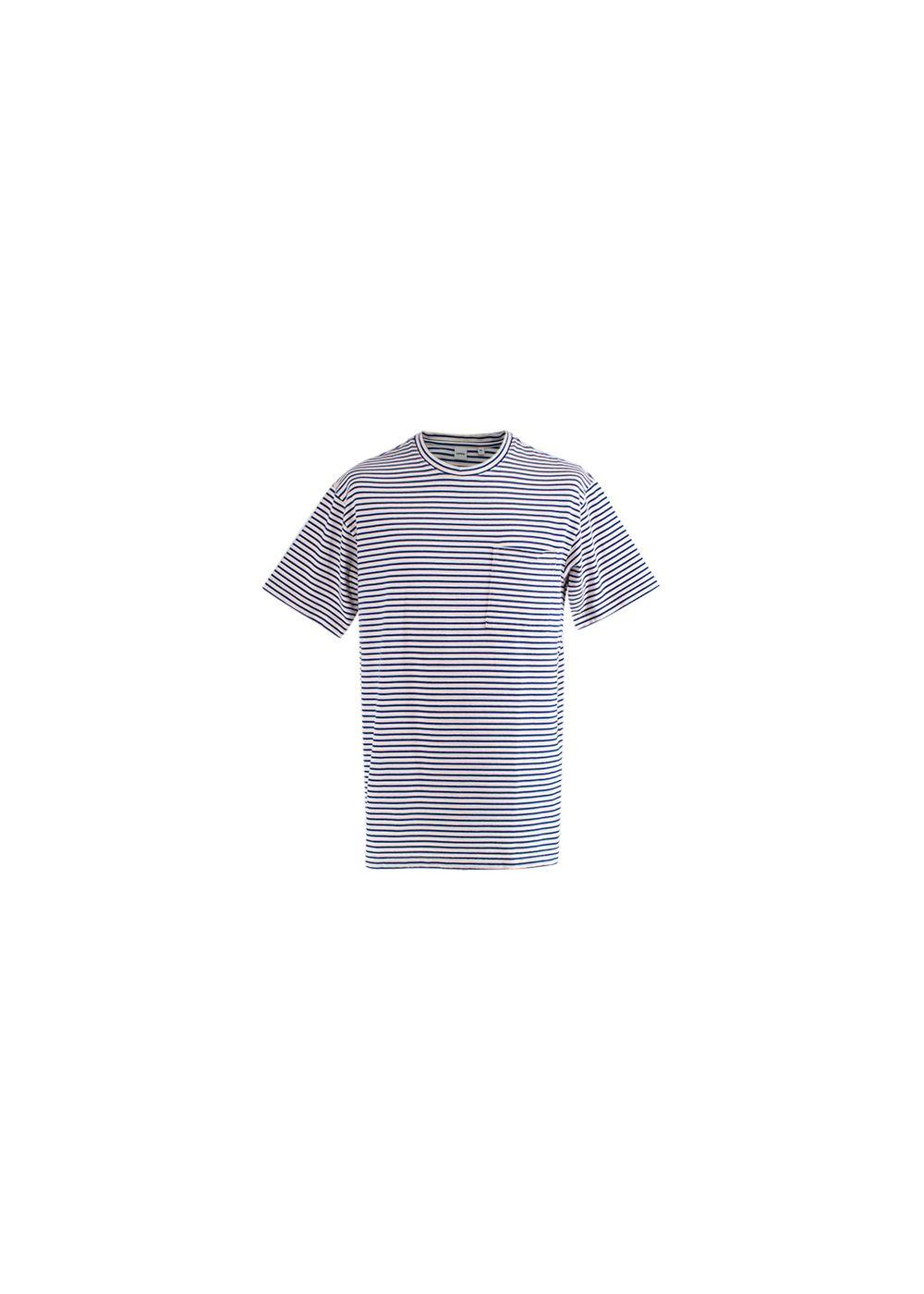 Blue/Beige Cotton Jersey T-Shirt