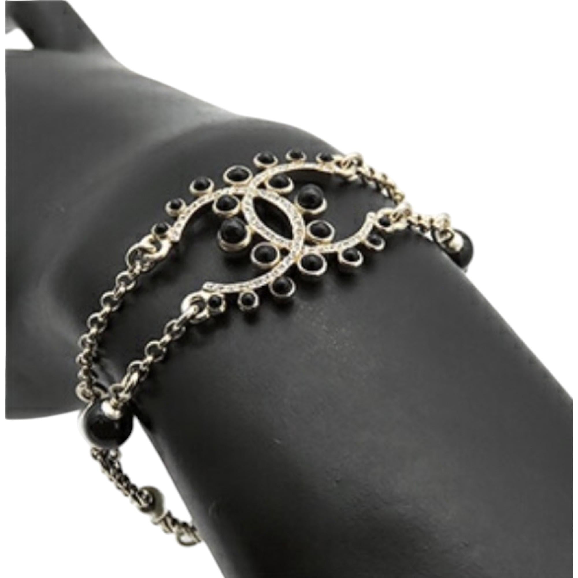 Chanel Faux Pearl Rhinestones Bracelet