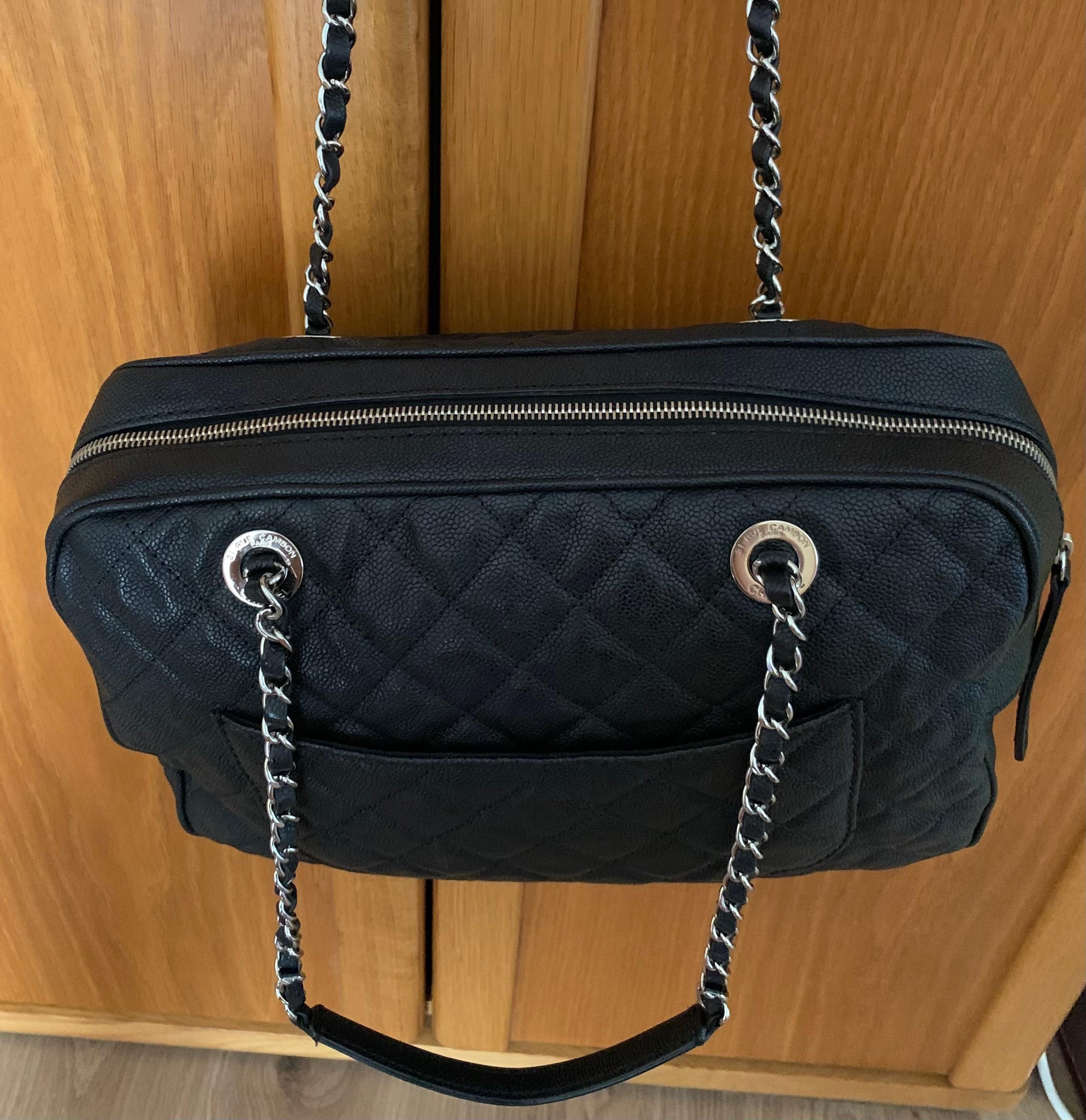Chanel Black Caviar Leather Camera Bag