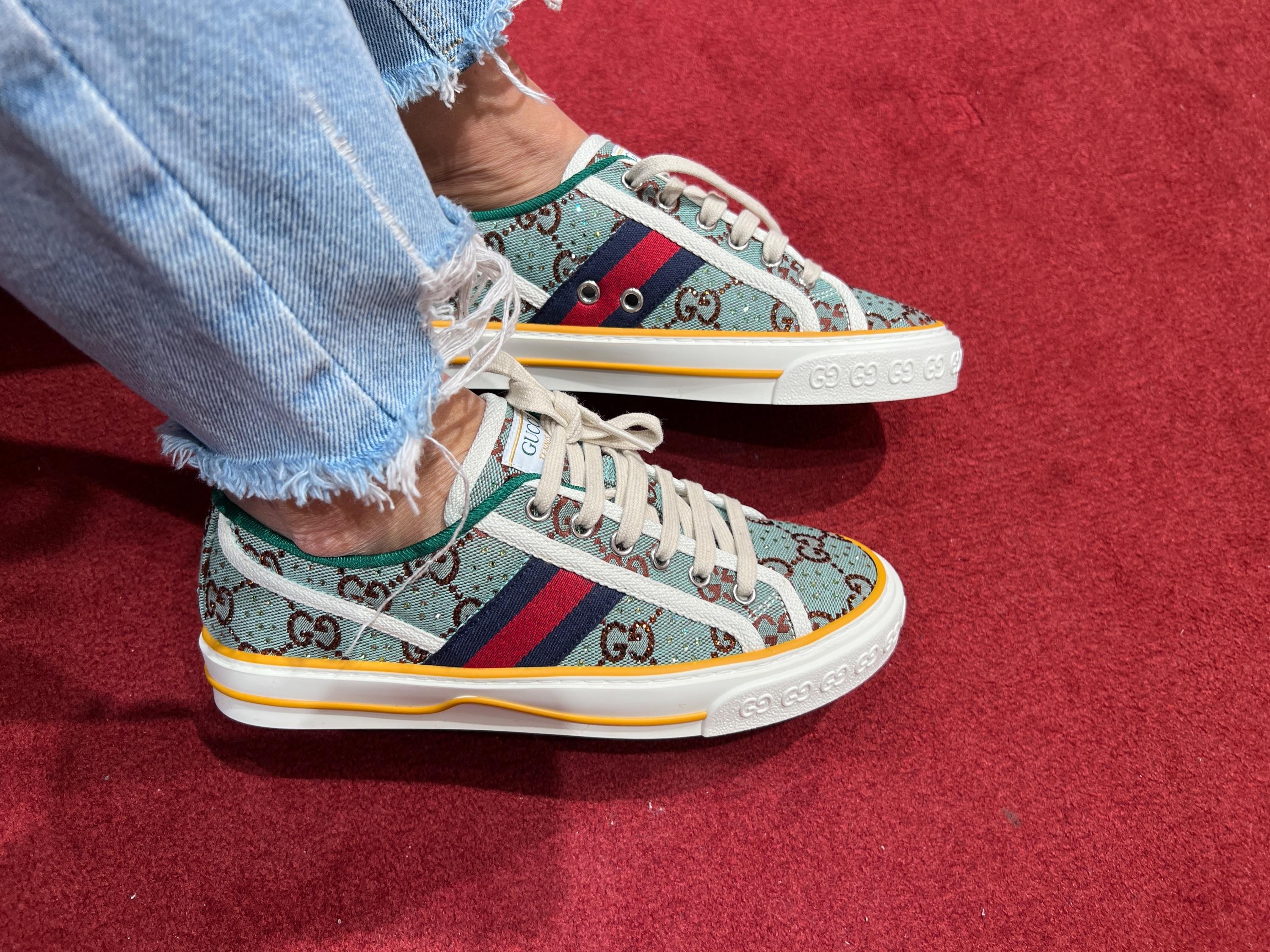 Crystal Embellished GG Sneakers