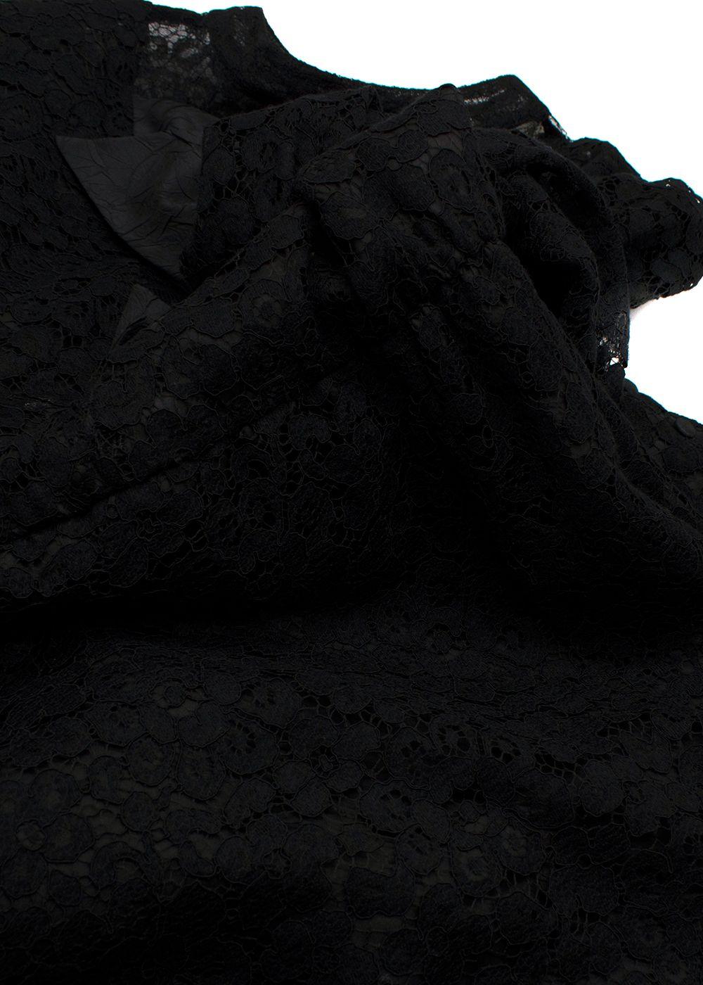 Alessandra Rich Black Lace Bow Mini Dress