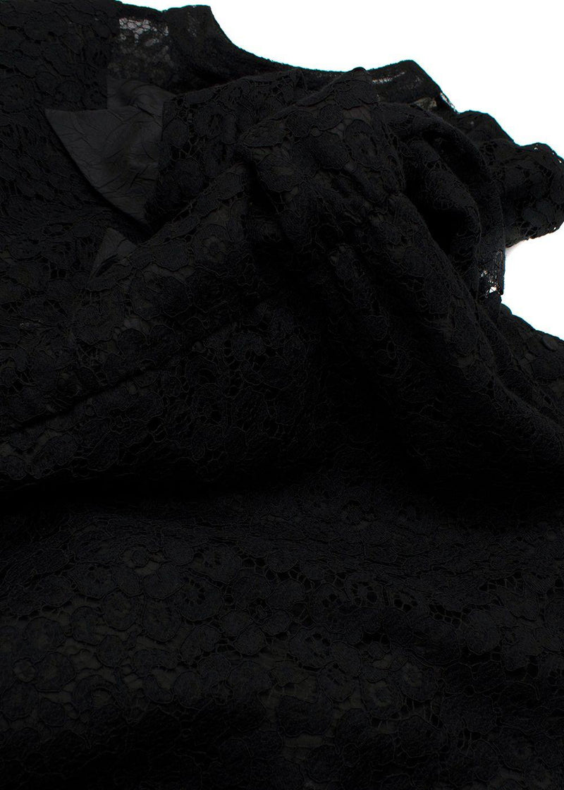 Alessandra Rich Black Lace Bow Mini Dress
