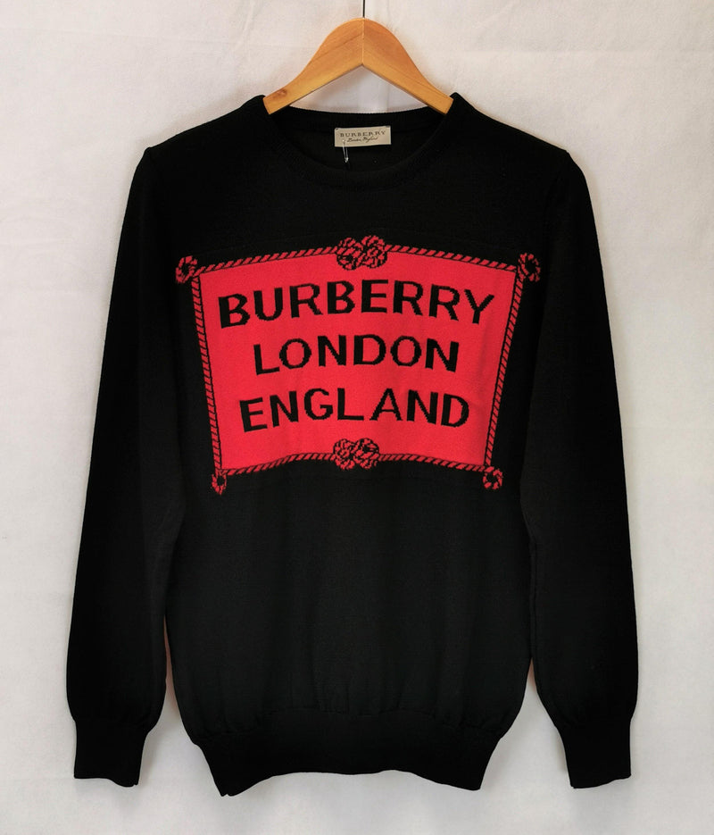 Burberry Black and Red Fine Knit Jumper