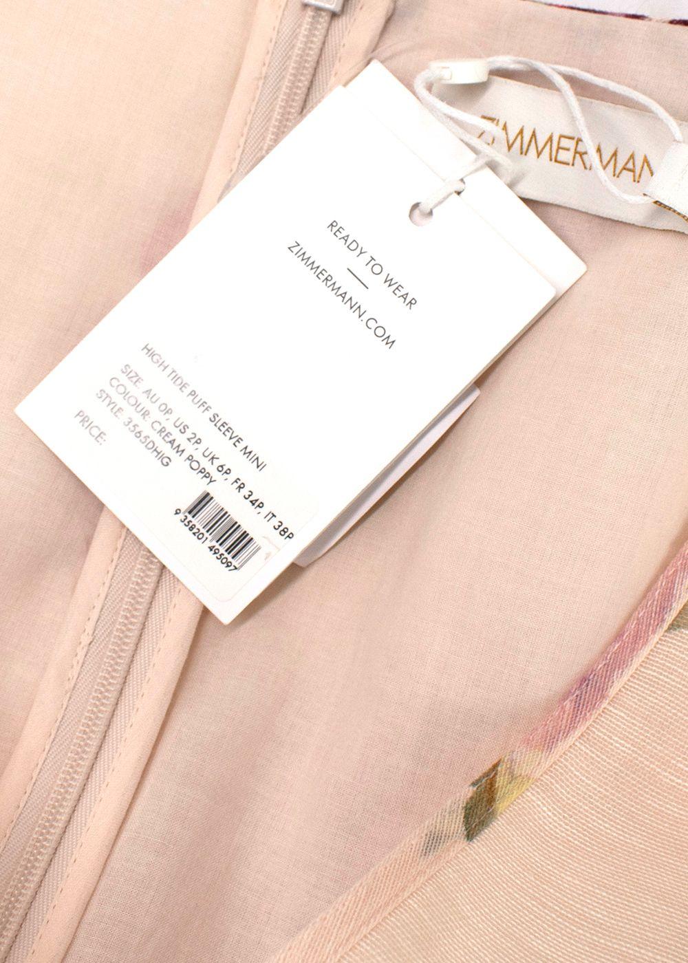 Zimmermann Pink Floral Belted High Tide Mini Dress