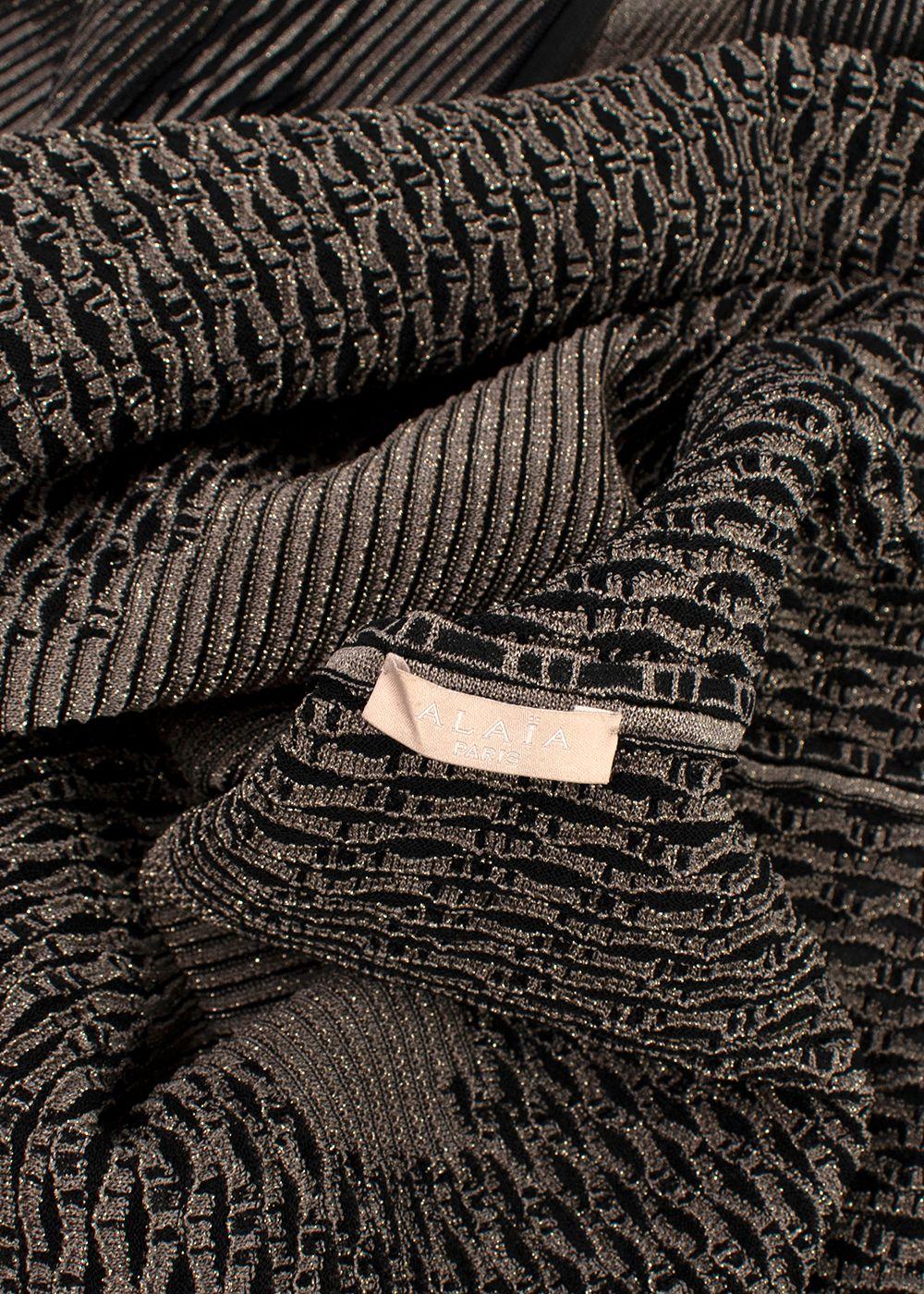 Alaia Metallic Jacquard Knit Skater Dress