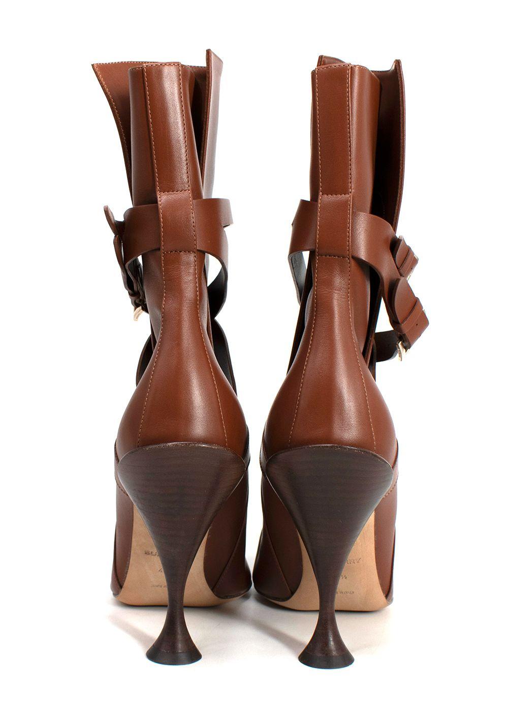 Burberry Hadfield Pedestal-heel Leather Boots