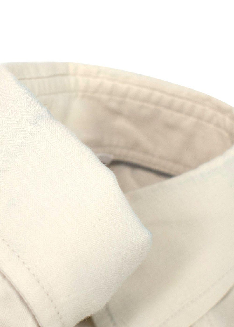 Brunello Cucinelli Cream Button-down Cotton Shirt