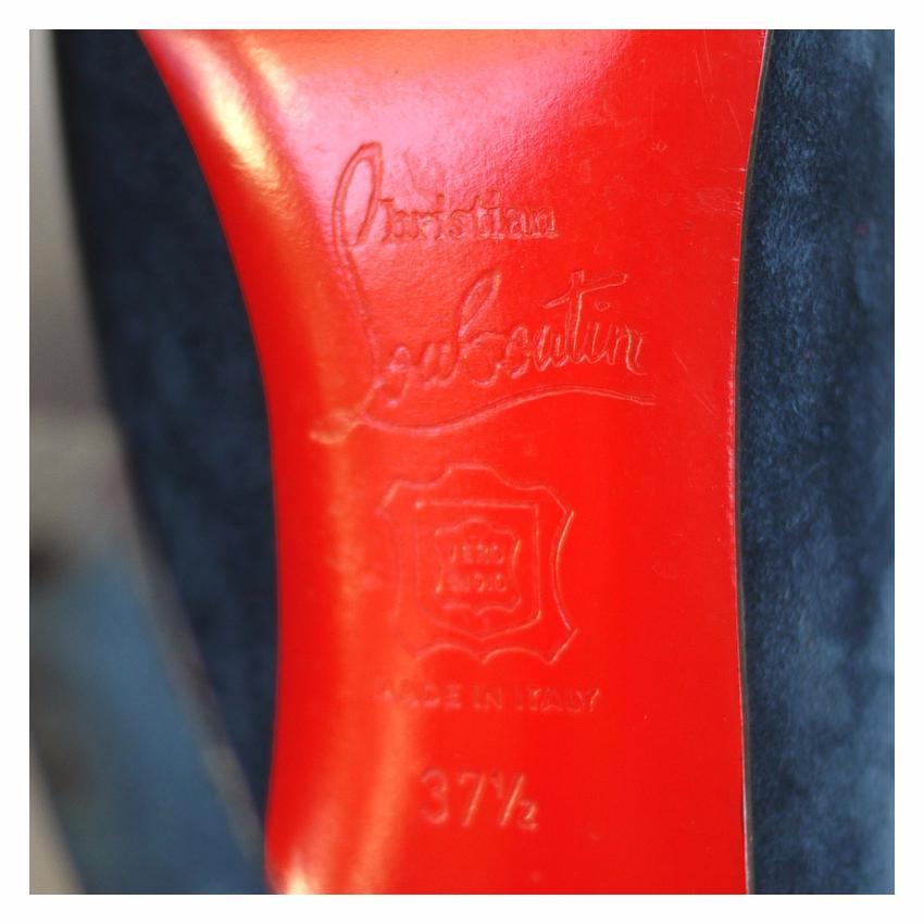 Christian Louboutin Blue Lapono Suede Leather Ankle Boots