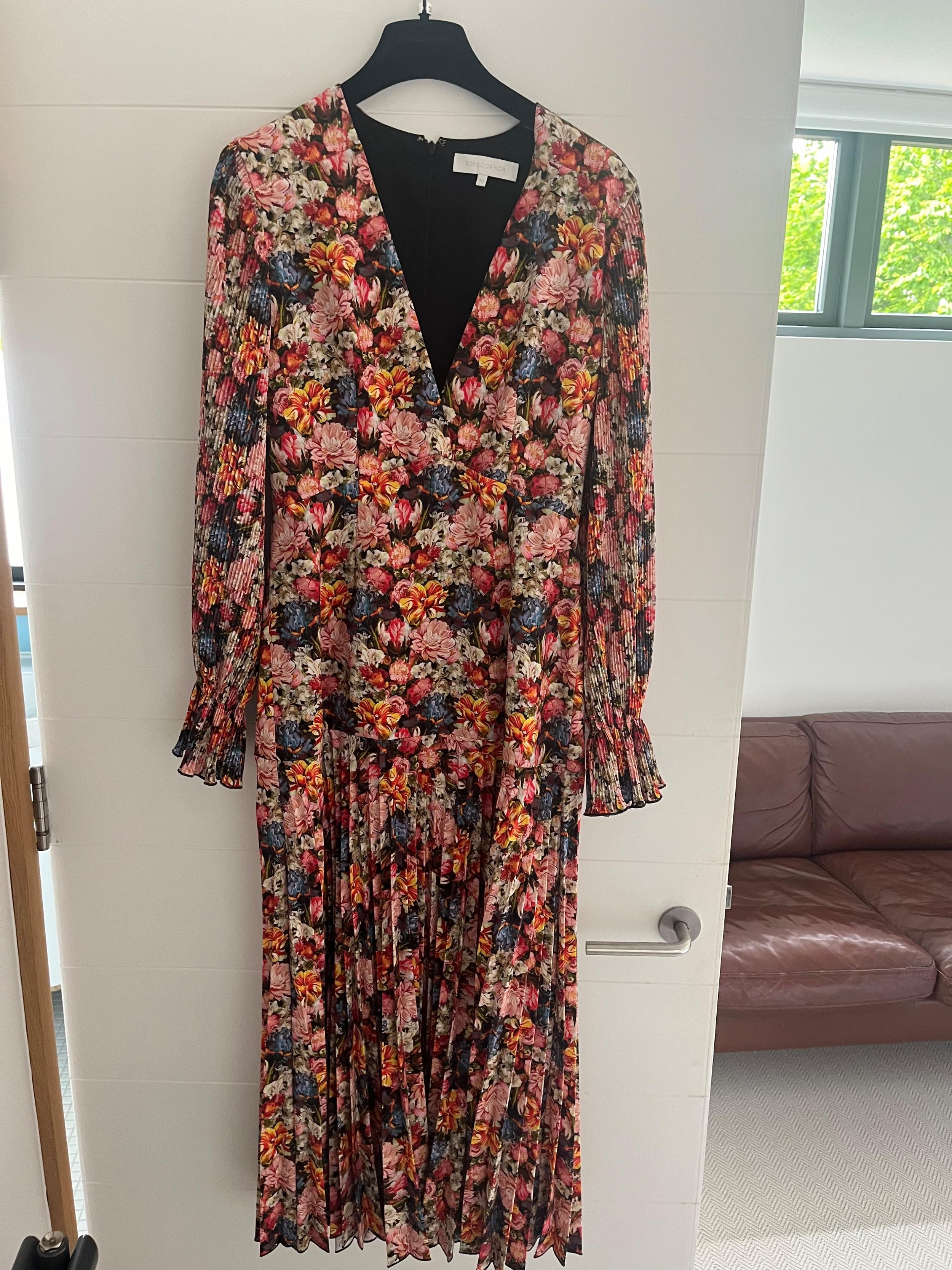 Borgo De Nor Red Floral Alexis Midi Dress