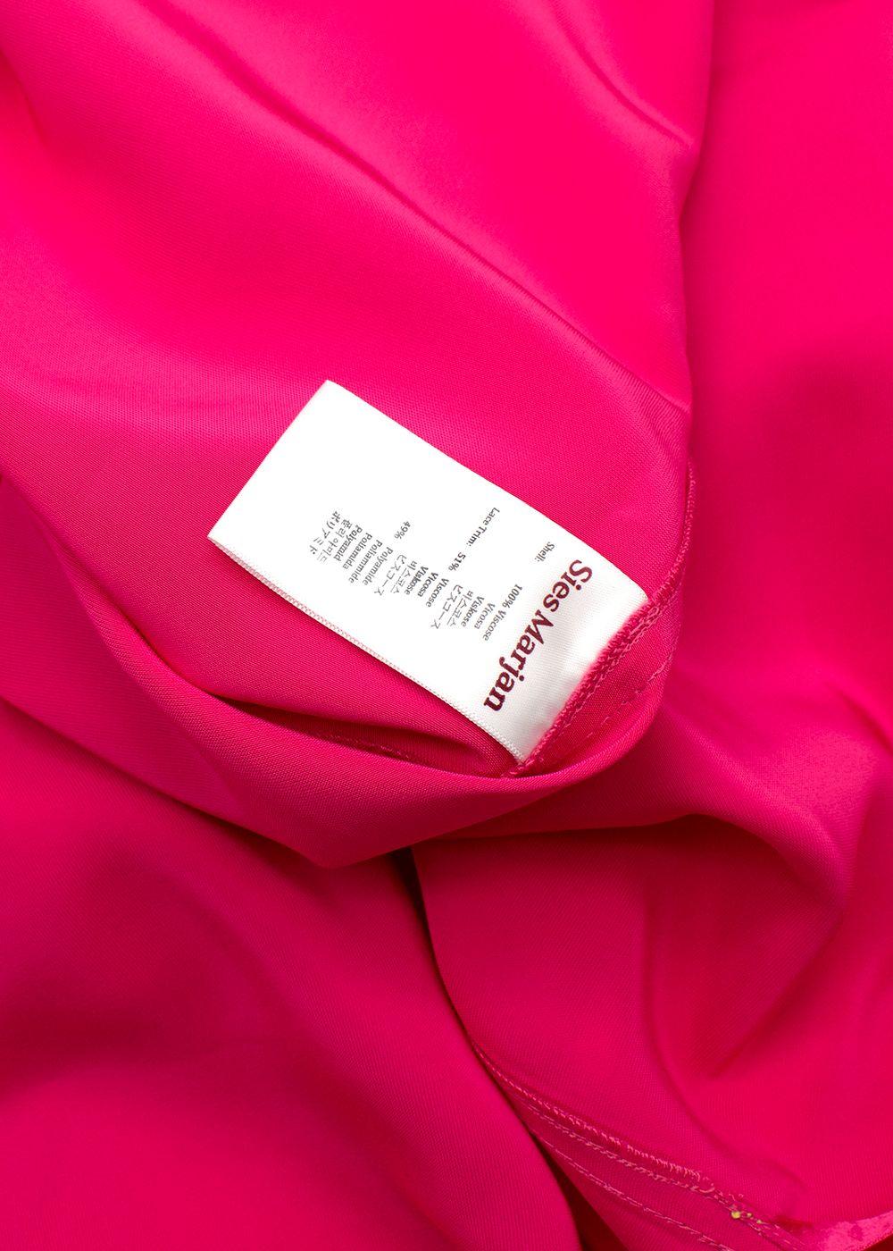 Sies Marjan Lace & Buckle Detail Pink & Orange Satin Midi dress