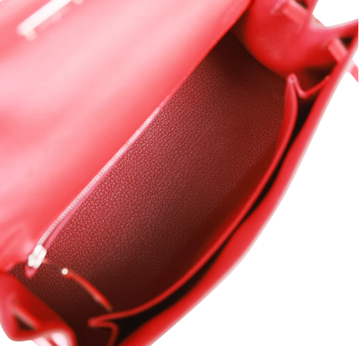 Rouge Rubis Sllier Epsom 25cms Kelly with Palladium Hardware