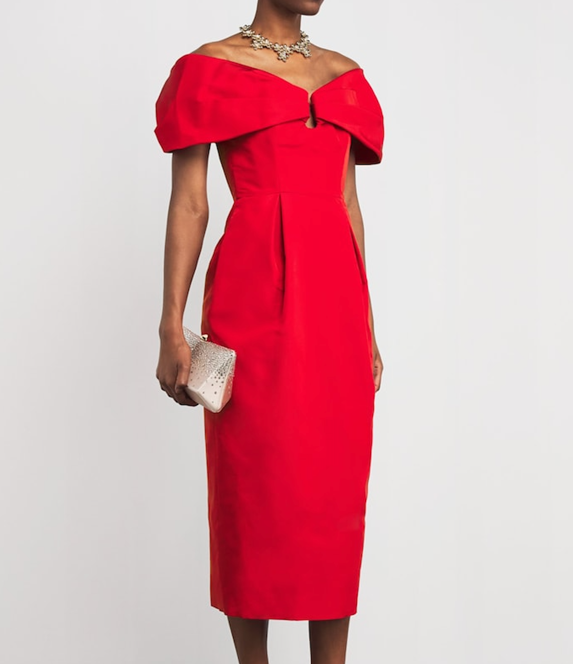 Carolina Herrera Off-Shoulder Column Dress