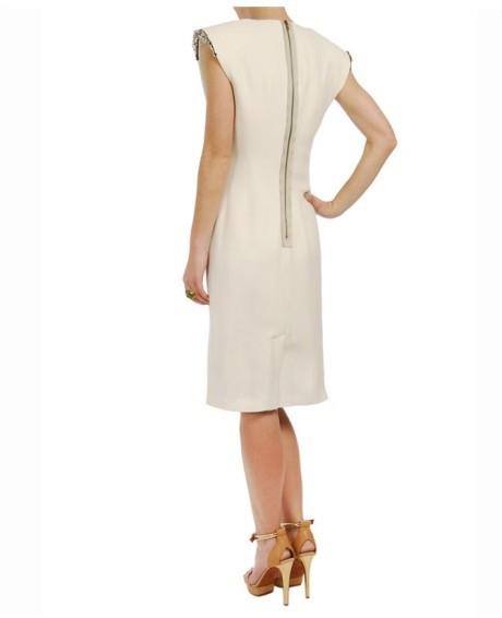Lanvin Crystal-Embellished Padded Shoulder Dress