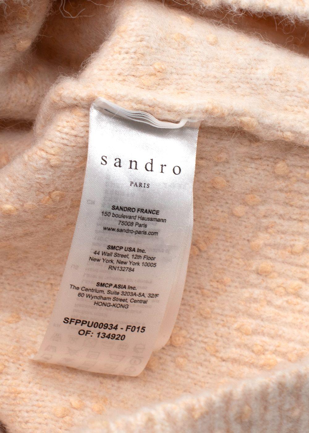 Sandro Peach Short Sleeve Alpaca Blend Jumper