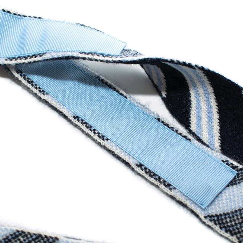 Eddy Monetti Blue Striped Cashmere Tie