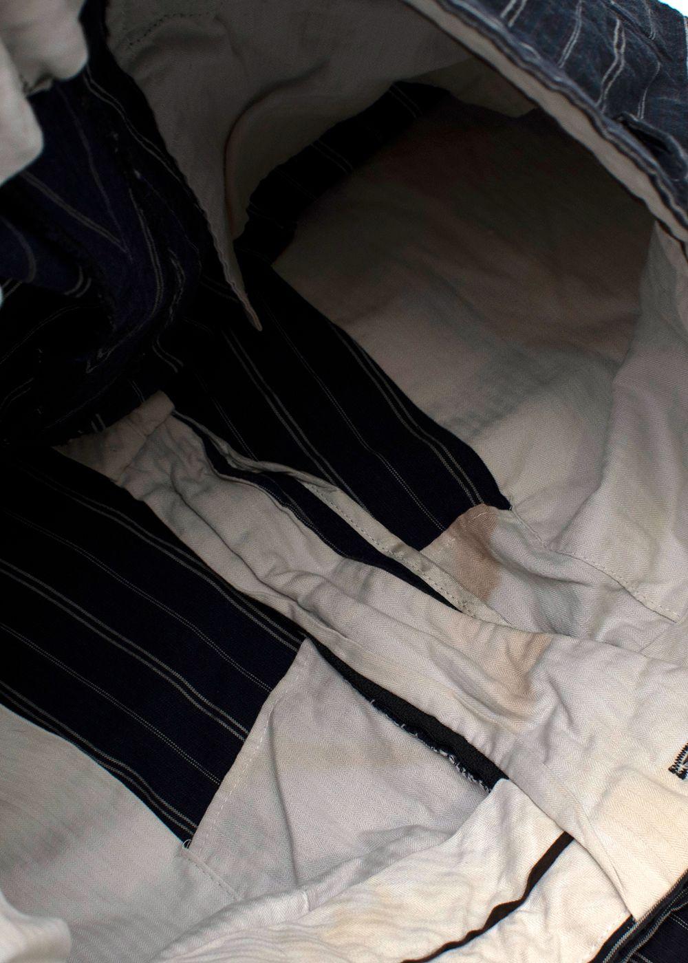 Navy Striped Straight Leg Trousers