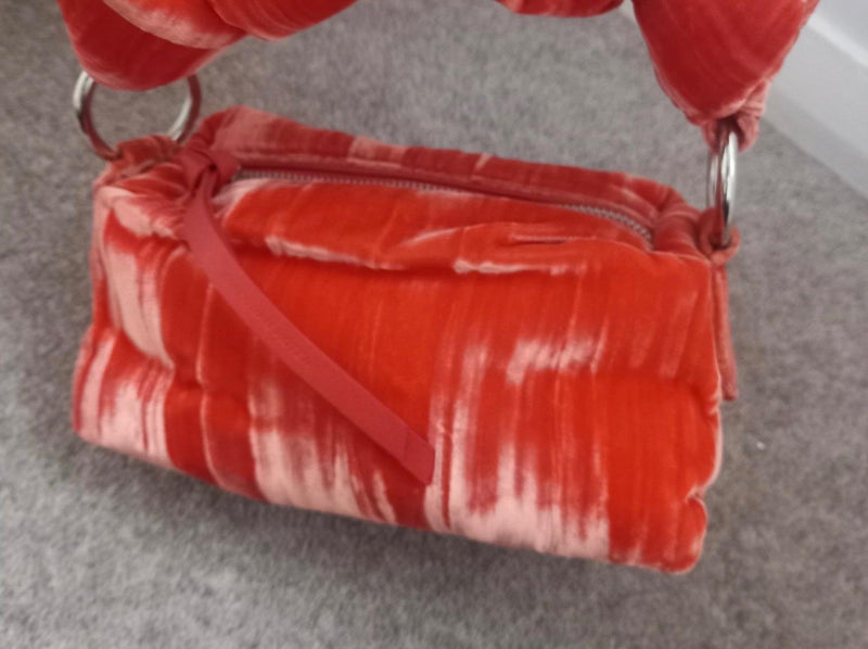 Dries Van Noten Orange Velvet Knot Bag