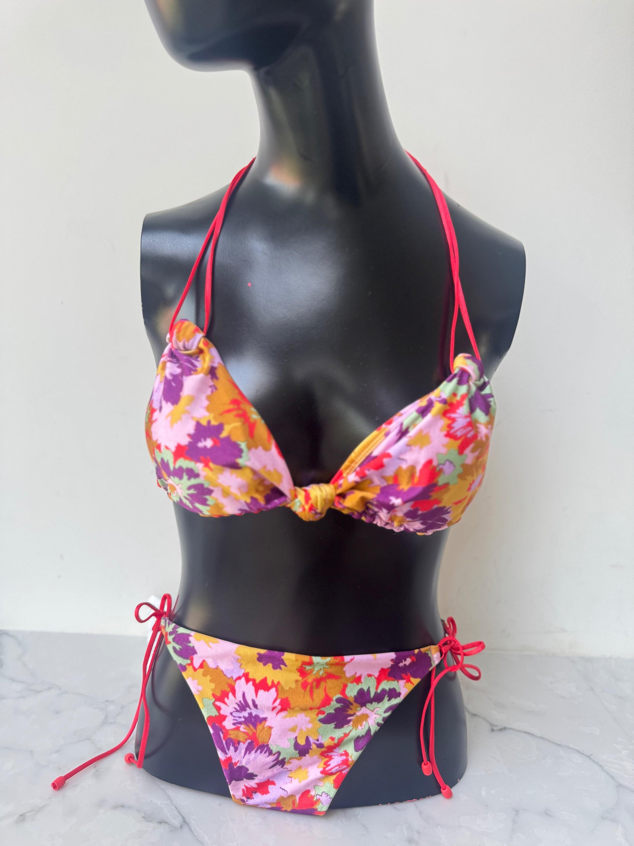 Violet Print Triangle Bikini