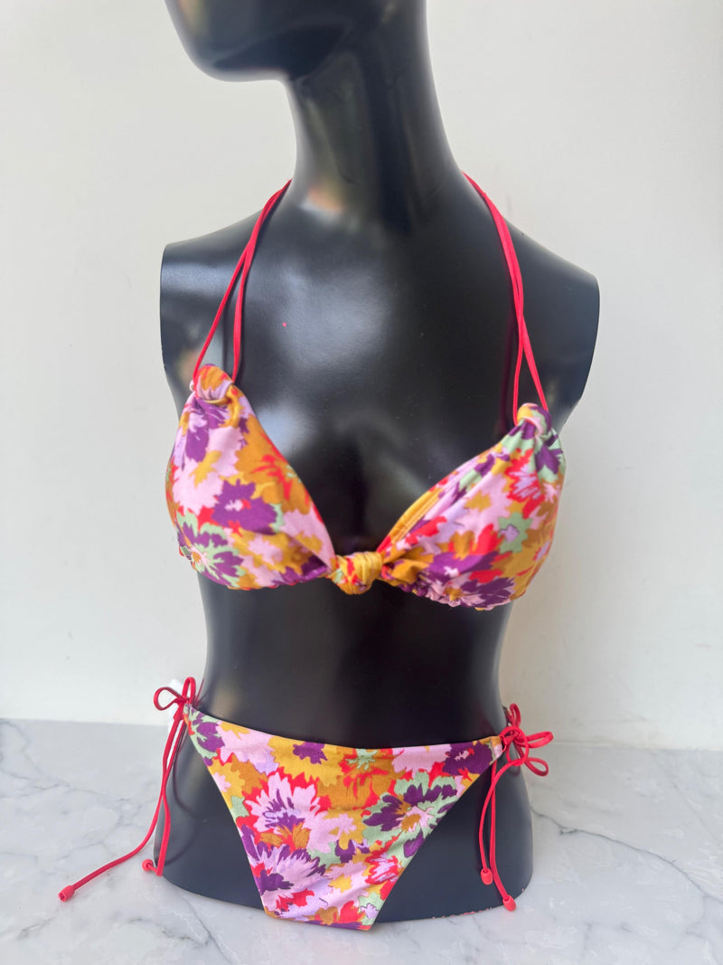 Violet Print Triangle Bikini