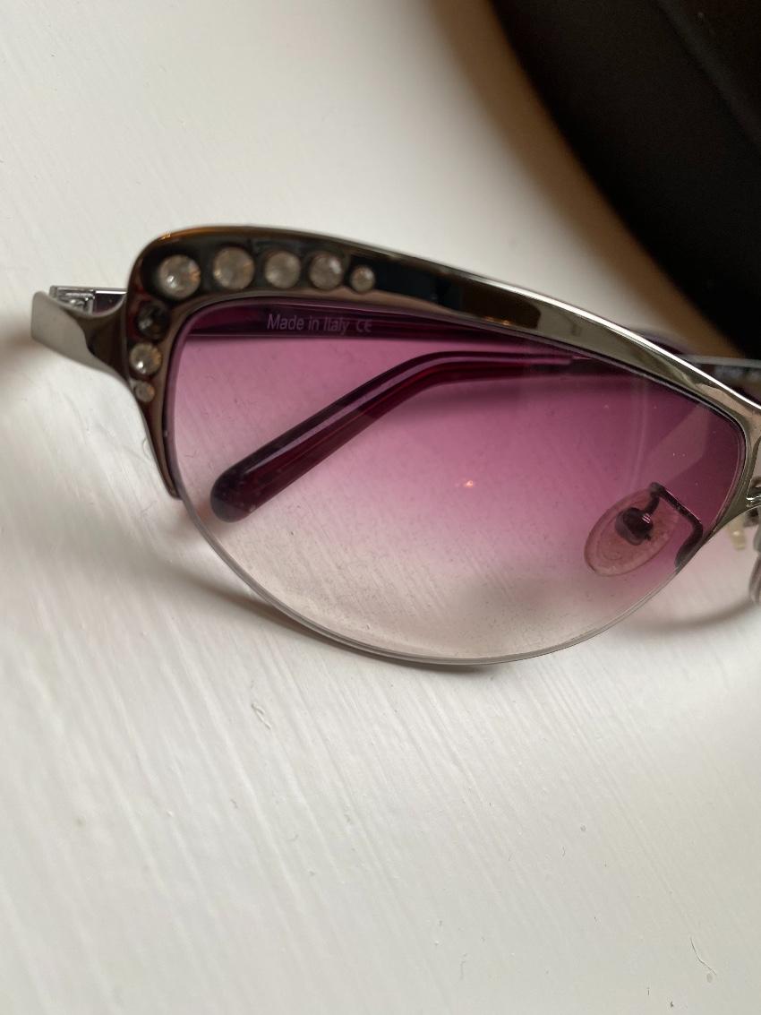 Celine Vintage Pink Crystal Embellished Sunglasses