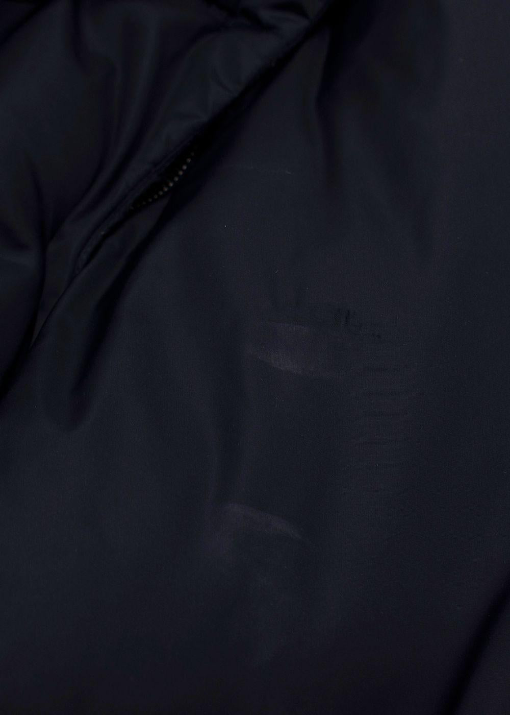 Pangaia Navy Puffer Jacket with Scarf Detail