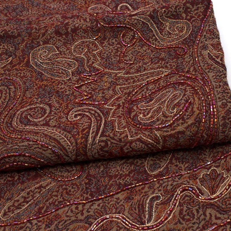 Bespoke embellished tapestry-jacquard scarf