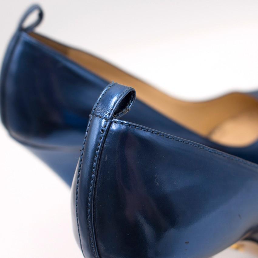Charlotte Olympia Blue Patent Leather Dolores Pumps