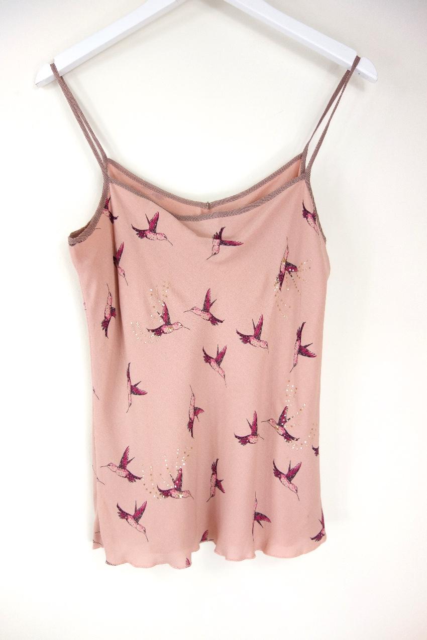 Temperley Pink Hummingbird Silk Top